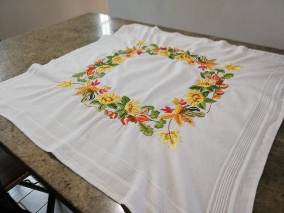 Hand embroidered tablecloth