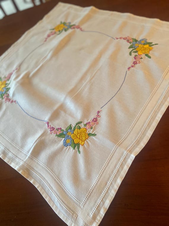 Hand embroidered tablecloth