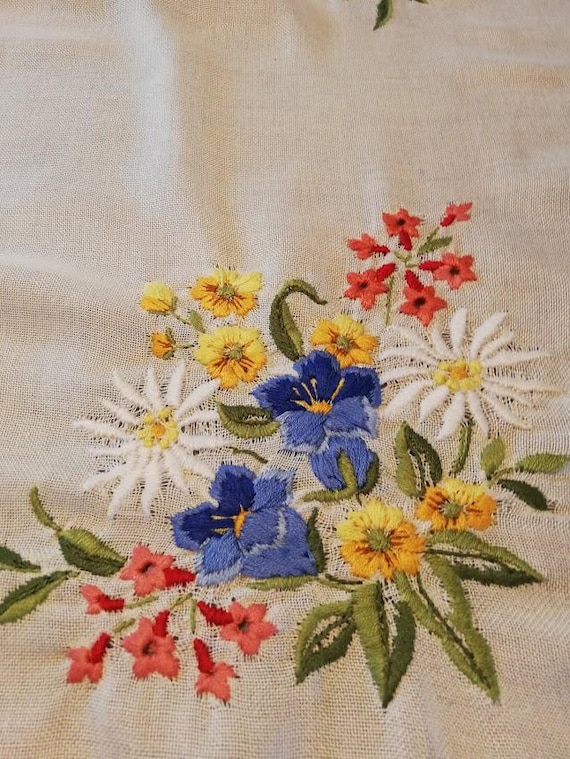 Hand embroidered tablecloth