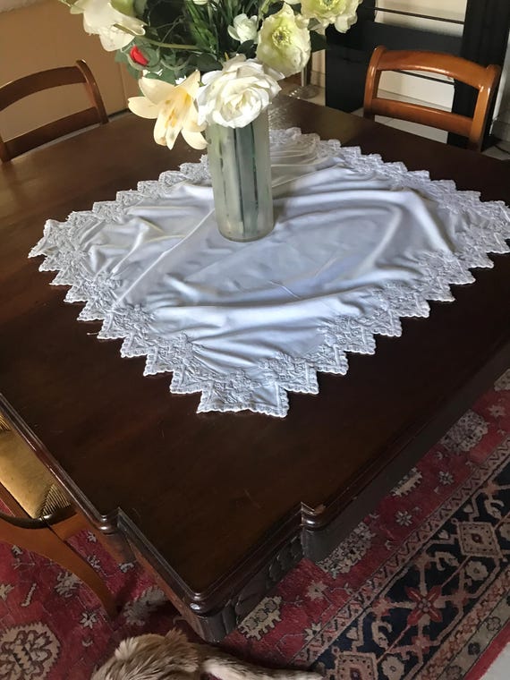 Hand embroidered tablecloth