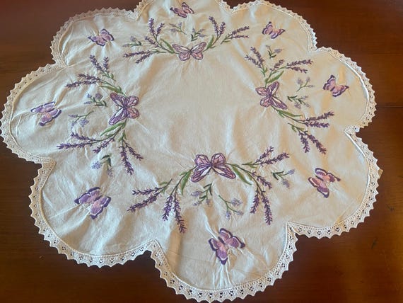 Hand embroidered placemat