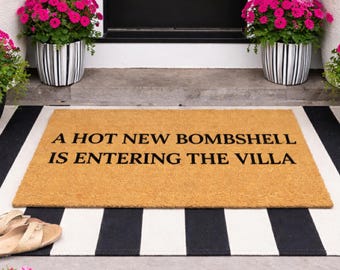 A Hot New Bombshell Is Entering The Villa Doormat, Island Doormat, Funny Door Mat, Housewarming Gift, New Home Gift, Home Decor