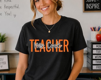 School Colors Teacher Shirt, Custom Teacher Gifts, Teacher T-Shirt, Back To School, Teacher Appreciation, Comfort Colors School Shirts