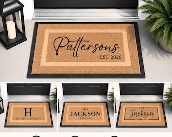 All-Season Custom Door Mat, Housewarming Gift, Outdoor Doormat, Personalized Mat with Family Name, Home Decor Gifts, Entryway Porch Decor