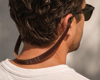 Custom Leather Sunglasses Strap for Men, Sunglass Strap, Personalized Gifts for Him, Father's Day Gift, Man Gifts, Leather Strap for Glasses