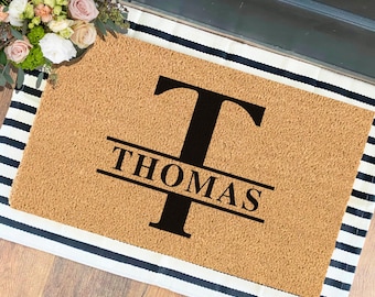 Monogram Last Name Doormat | Housewarming Gift | Christmas Gift | Custom Door Mat | Welcome Mat | Family Name Gift | Personalized Home Decor