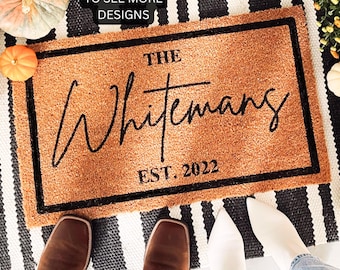Personalized Christmas Gift for Couples | Housewarming Gift | Personalized Gift | Custom Door Mat | Christmas Gifts for Her | Wedding Gift