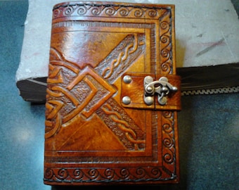 OLD WORLD ll Leather Hand Carved Journal Cover