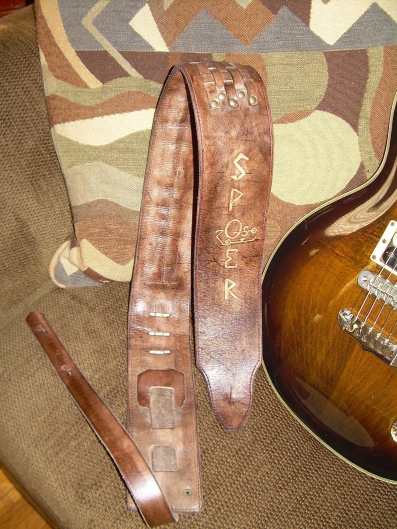 Custom Genuine Leather Guitar Strap Handmade the Etsy