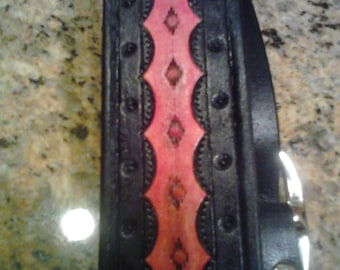 Leather Guitar Strap Handmade "The Redline"