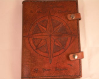 Set the Direction of Your Dreams Genuine Leather Journal Cover