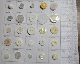 Variety of Buttons sold by the Dozen