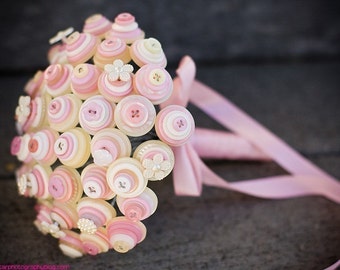 Pretty in Pink Bridal Button Bouquet