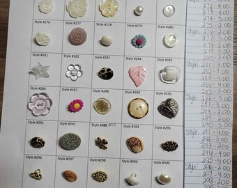 Variety of Buttons sold by the Dozen