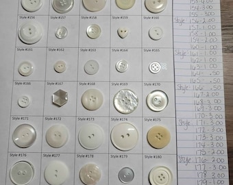 Variety of Buttons sold by the Dozen