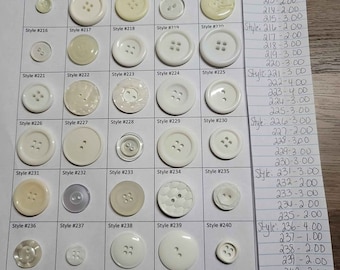 Variety of Buttons sold by the Dozen