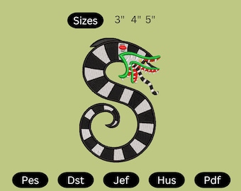 Beetlejuice snake Embroidery file