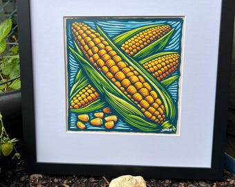 Corn - Framed 12x12 Vegetable Art Print