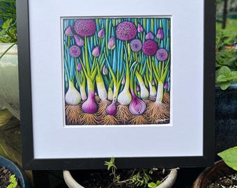 Spring Onions – 12x12 Framed Art Print
