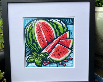 Watermelon - Framed 12x12 Fruit Art Print