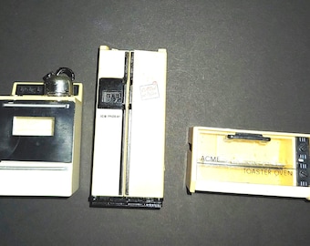 Imanes vintage para electrodomésticos Acme de 1992: horno, refrigerador y tostadora