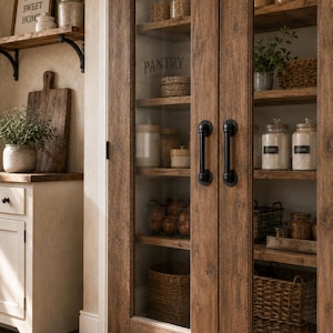 Rustic Carbon Steel Barn Door Handles: Black Farmhouse Door Pulls (Set of 2)