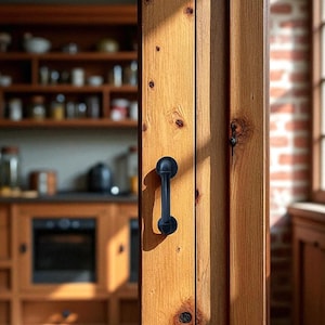 Rustic Barn Door Handles: Black Iron, Farmhouse Decor - Set of 2