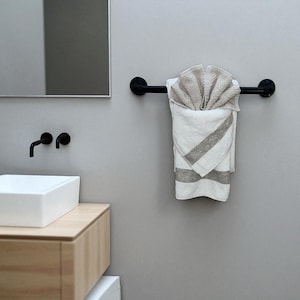 Set of 2 Rustic Pipe Towel Racks - Vintage Steampunk Towel Bars -  Farmhouse Kitchen Racks -  Farmhouse Bathroom - French Country Towel rack