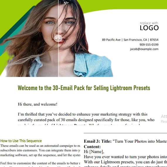 Sell More Presets, Ready-to-Use Campaign, 30 Marketing Emails for Lightroom Presets Creators, Email Sequence for Selling Lightroom Presets