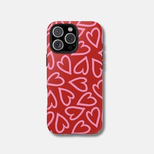 Heart Pattern Tough Phone Cases, Cute Gift for Valentines Day, Birthday, Love, Fun Phone Accessory, Stylish Protection