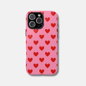 Heart Pattern Tough Phone Cases - Cute Gift for Valentines Day, Daily Use, Love Theme, Heart Decor, Fun Accessories