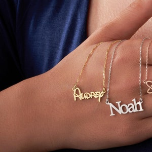 Custom Name Necklace, 14K Gold Plated Name Necklace, Personalized Name Necklace, Birthday Gift for Her, Christmas Gift, Gift for Mom