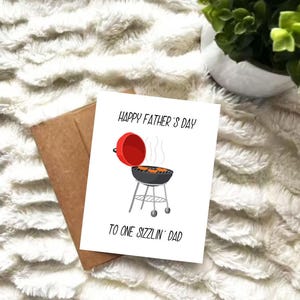 Happy Father's Day to One ‘Sizzlin' Dad’ | Funny BBQ Grill Card | A2 Card | Father’s Day Card for Him | Grill Dad Gift | Father's Day