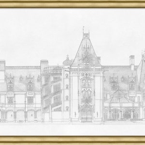 Architectural Study Print of Biltmore Estate
