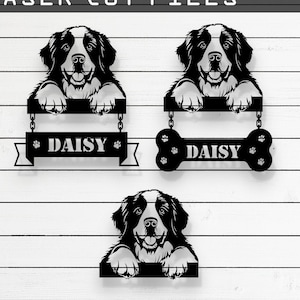 Customizable Saint Bernard Peeking Dog Laser Cut Vector Design –SVG, DXF, Ai, Pdf Files Glowforge, Cricut, CNC, Digital Instant Download