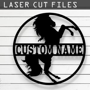 Customizable Horse Laser Cut Vector Files - SVG, DXF, Glowforge, Cricut, CNC, Metal Wall Art, Equestrian Decor, Instant Download