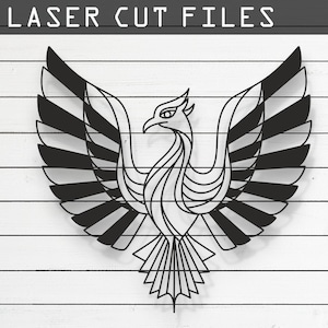 Geometric Phoenix Laser Cut Vector Design – SVG, DXF, Ai, Pdf Files Glowforge, Cricut, CNC, Metal, Wall Decor, Digital Instant Download
