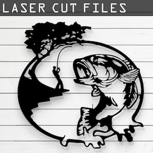 Decorative Fisherman Laser Cut Vector Design – SVG, DXF, Ai, Pdf Files Glowforge, Cricut, CNC, Metal, Wall Decor, Digital Instant Download
