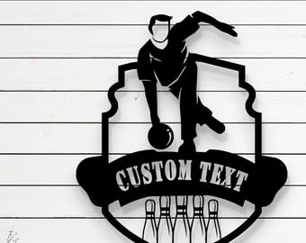 Customizable Bowling Laser Cut Vector Design – SVG, DXF, Ai, Pdf Files Glowforge, Cricut, CNC, Metal, Wall Decor, Digital Instant Download
