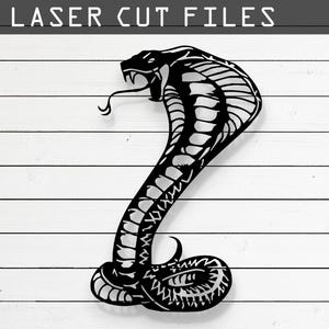 Kobra Schlange Silhouette Laser geschnitten, Vektordateien - SVG, DXF, Ai, Pdf Glowforge, Cricut, CNC, Metallwandkunst, digitaler Sofort-Download