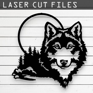 Decorative Wolf Laser Cut Vector Design – SVG, DXF, Ai, Pdf Files for Glowforge, Cricut, CNC, Metal, Wall Decor, Digital Instant Download