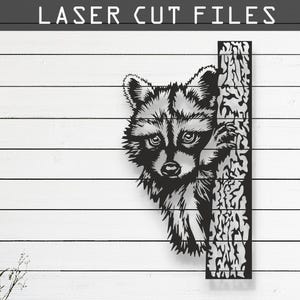 Decorative Racoon Laser Cut Vector Design - SVG DXF Ai Pdf Files for Glowforge Cricut CNC Wall Decor Metal Art Digital Instant Download