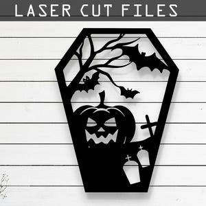 Decorative Halloween Laser Cut Vector Design SVG, DXF, Ai, Pdf Files for Glowforge, Cricut, CNC, Metal, Wall Decor, Digital Instant Download