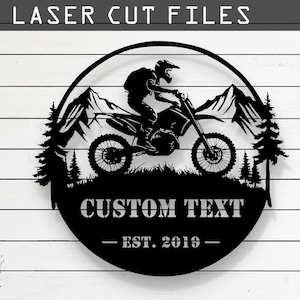 Customizable Motocross Laser Cut Vector Files - SVG, DXF, Glowforge, Cricut, CNC, Metal Wall Art, Extreme Sport Decor, Instant Download