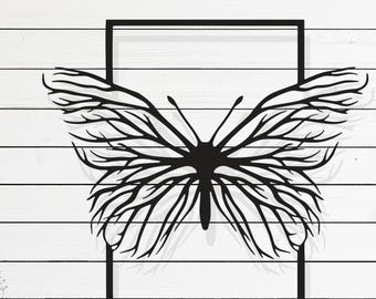 Tree Branch Butterfly Laser Cut Vector Design– SVG, DXF, Ai, Pdf Files Glowforge, Cricut, CNC, Metal, Wall Decor, Digital Instant Download