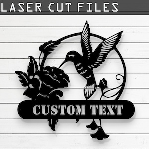 Customizable Hummingbird Silhouette Laser Cut Vector – SVG, DXF, Ai, Pdf Files Glowforge, Cricut, Metal, Wall Decor, Digital Download