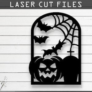 Decorative Halloween Laser Cut Vector Design SVG, DXF, Ai, Pdf Files for Glowforge, Cricut, CNC, Metal, Wall Decor, Digital Instant Download