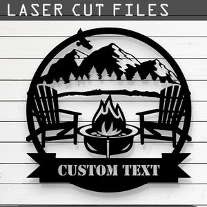 Customizable Camping and Campfire Laser Cut, Vector Files SVG, DXF, Ai, Pdf Glowforge, Cricut, CNC, Metal Wall Art, Digital Instant Download