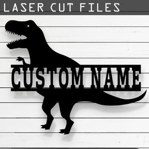Customizable Dinosaur Laser Cut Vector Files - SVG, DXF, Glowforge, Cricut, CNC, Metal Wall Art, Digital Instant Download