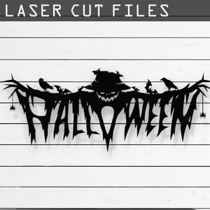 Decorative Halloween Laser Cut Vector Design SVG, DXF, Ai, Pdf Files for Glowforge, Cricut, CNC, Metal, Wall Decor, Digital Instant Download